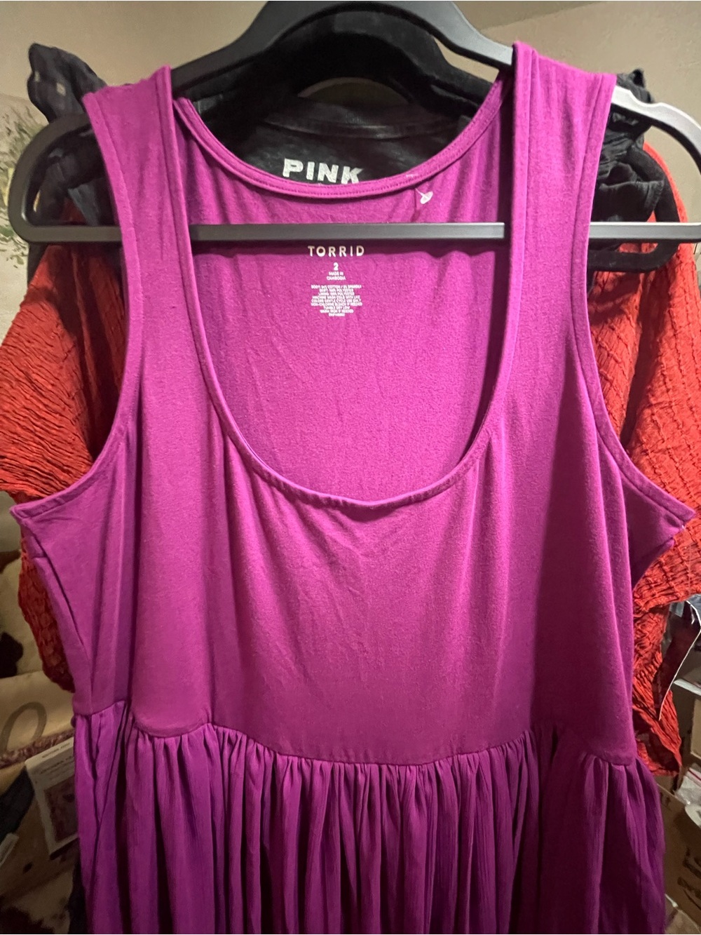 Torrid Magenta Sleeveless Maxi Dress with Scoop Neck Size 2X